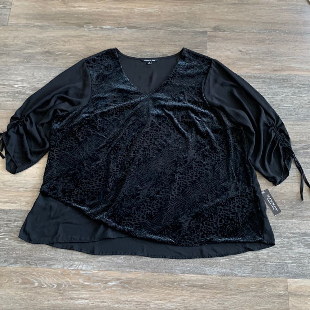 Zac & Rachel Woman sheer black blouse sz 3x